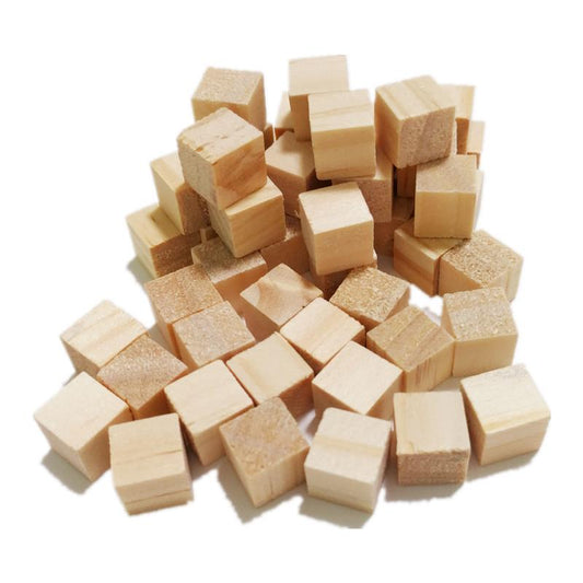 Natural Unfinished Wood Blocks 10mm (50 Pack) by HitMyNeed