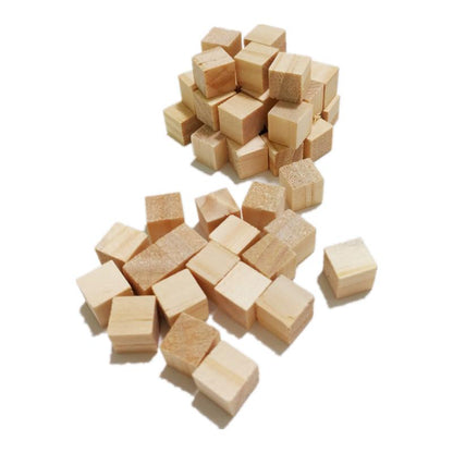 Natural Unfinished Wood Blocks 10mm (50 Pack) by HitMyNeed
