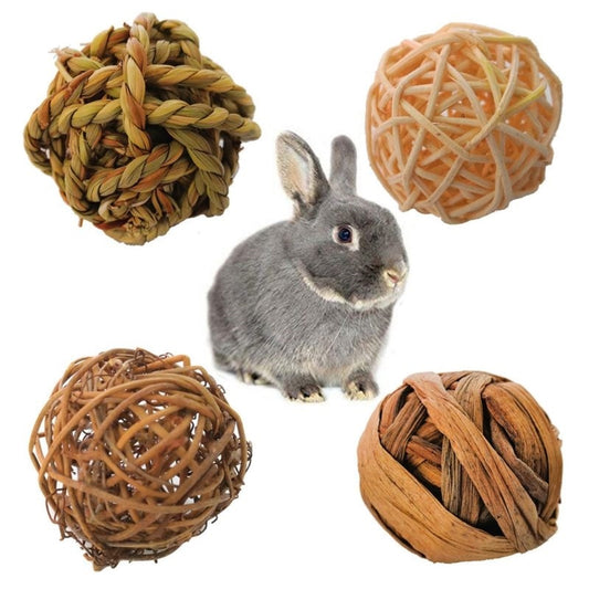 Natural Willow Chew Balls for Rabbits (4-Pack) by HitMyNeed