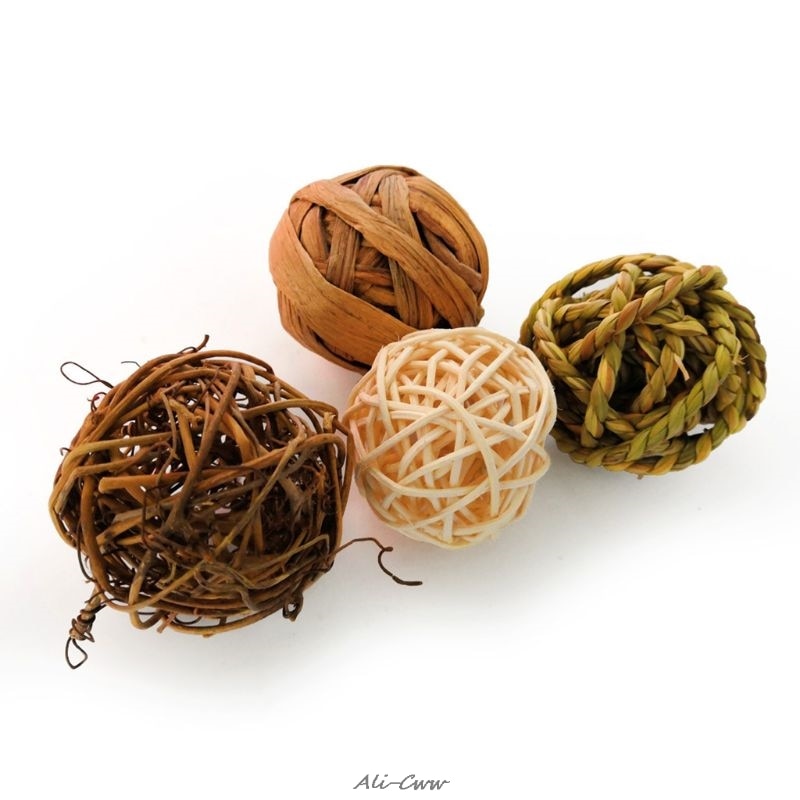 Natural Willow Chew Balls for Rabbits (4-Pack) by HitMyNeed