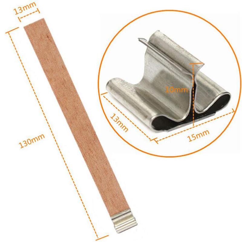 Natural Wood Candle Wicks with Stands (100 Pack) by HitMyNeed