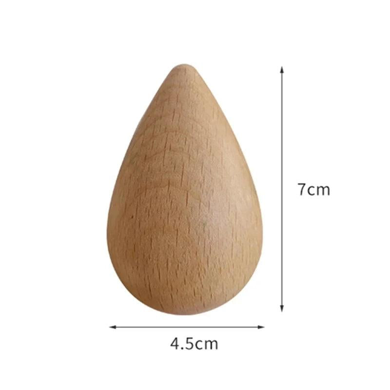 Natural Wood Wall Coat Hook Water Drop Design by HitMyNeed