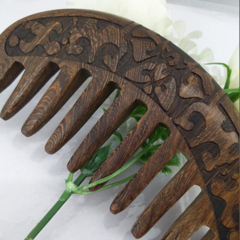 Natural Wood Wide Tooth Comb for All Hair Types by HitMyNeed