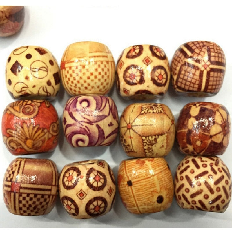 Natural Wooden Beads for Braids & Jewelry, 100-Pack by HitMyNeed