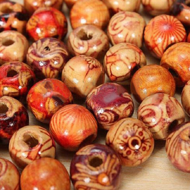 Natural Wooden Beads for Braids & Jewelry, 100-Pack by HitMyNeed