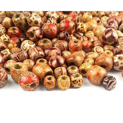 Natural Wooden Beads for Braids & Jewelry, 100-Pack by HitMyNeed