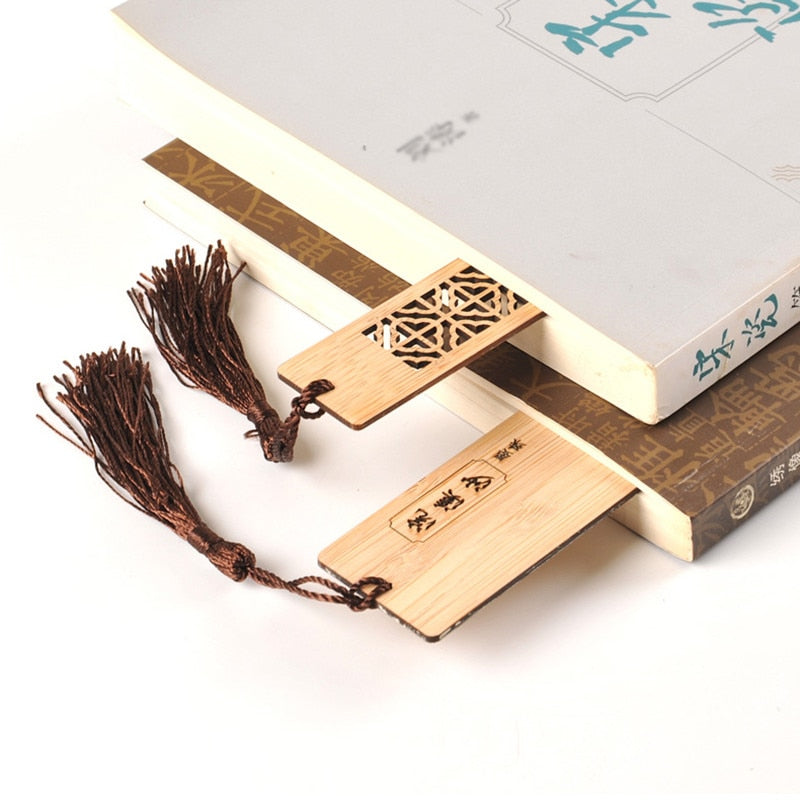 Natural Wooden Bookmark with Tassel by HitMyNeed