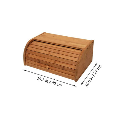 Natural Wooden Bread Box with Roll-Top Lid by HitMyNeed