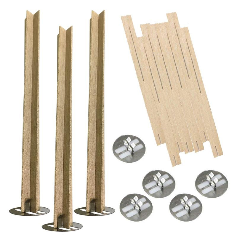 Natural Wooden Candle Wicks with Bases (50 Pack) by HitMyNeed