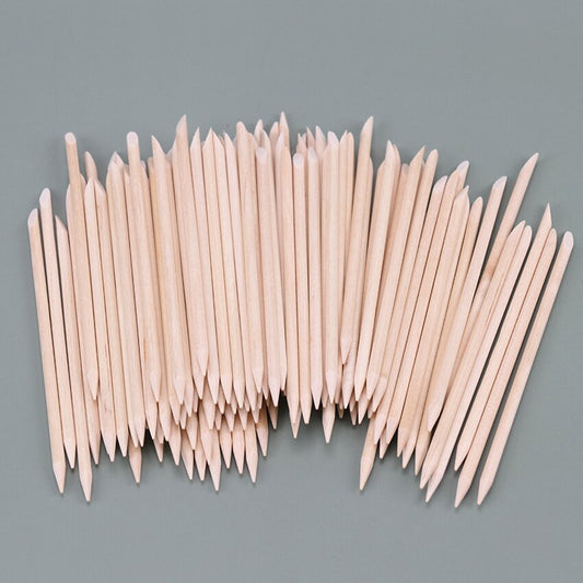 Natural Wooden Cuticle Sticks 100 Pack by HitMyNeed