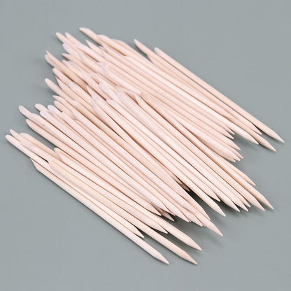 Natural Wooden Cuticle Sticks 100 Pack by HitMyNeed