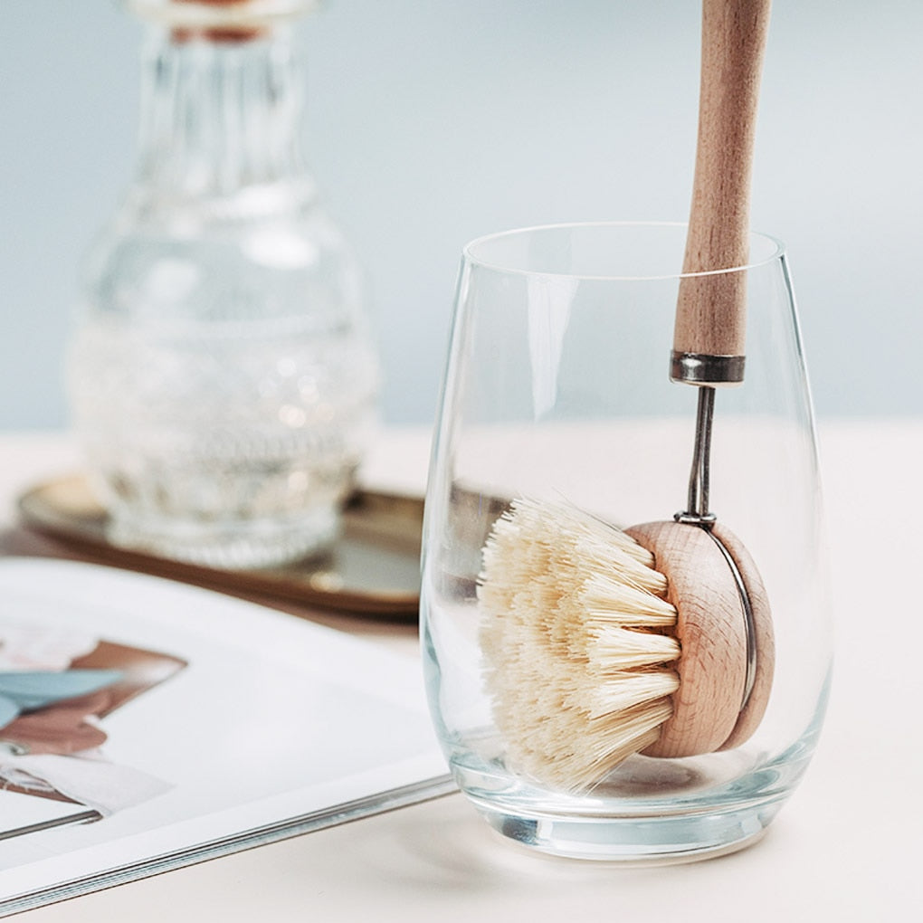 Natural Wooden Dish Brush with Handle 24cm by HitMyNeed