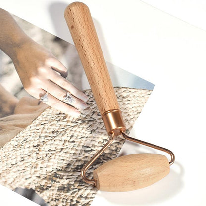 Natural Wooden Face Roller for Facial Massage by HitMyNeed