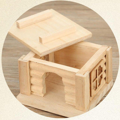 Natural Wooden Hamster Hideout House by HitMyNeed