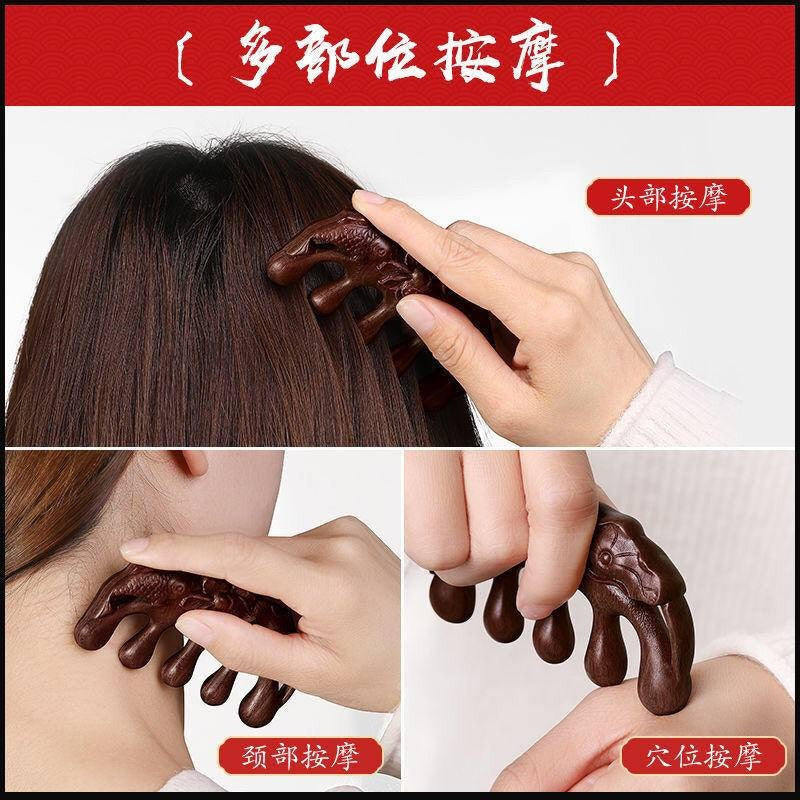 Natural Wooden Scalp Massage Comb by HitMyNeed