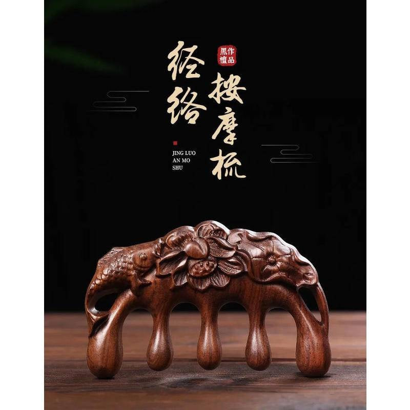 Natural Wooden Scalp Massage Comb by HitMyNeed