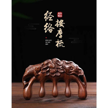 Natural Wooden Scalp Massage Comb by HitMyNeed