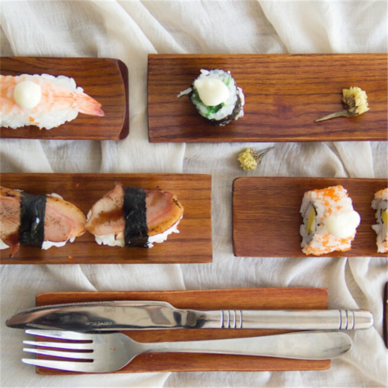 Natural Wooden Sushi Plate Tray 18 x 5.7 cm by HitMyNeed