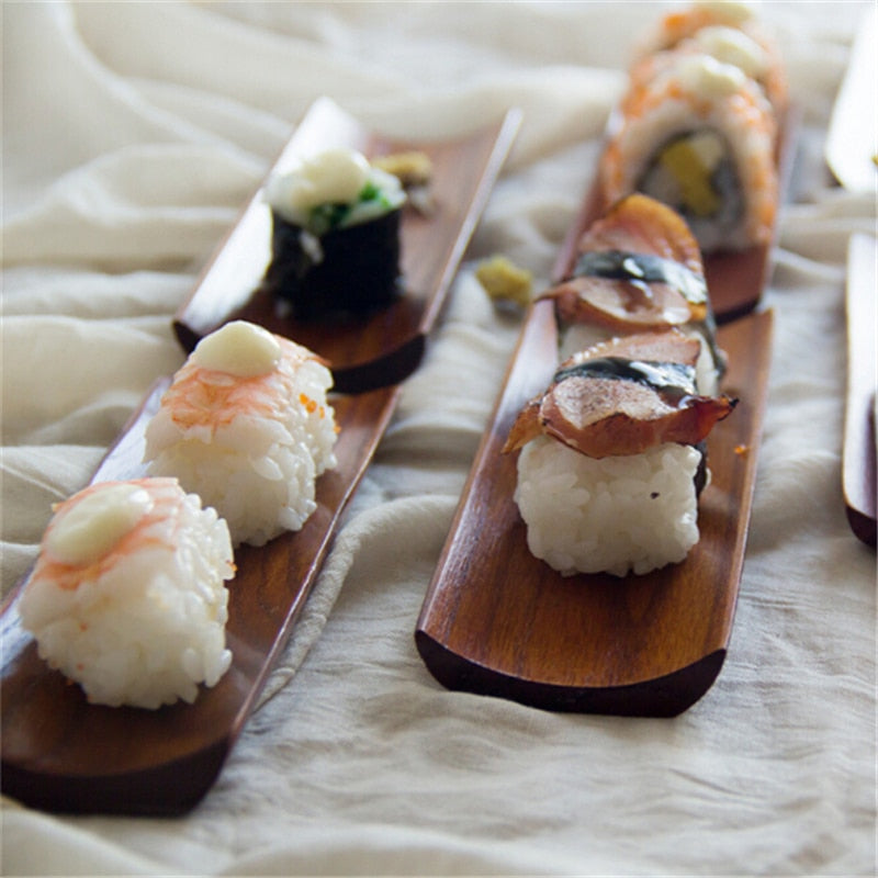 Natural Wooden Sushi Plate Tray 18 x 5.7 cm by HitMyNeed