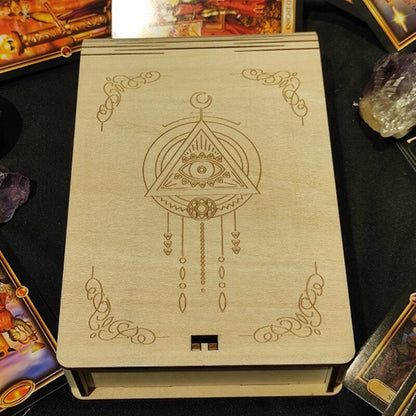 Natural Wooden Tarot Card Storage Box by HitMyNeed