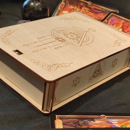 Natural Wooden Tarot Card Storage Box by HitMyNeed