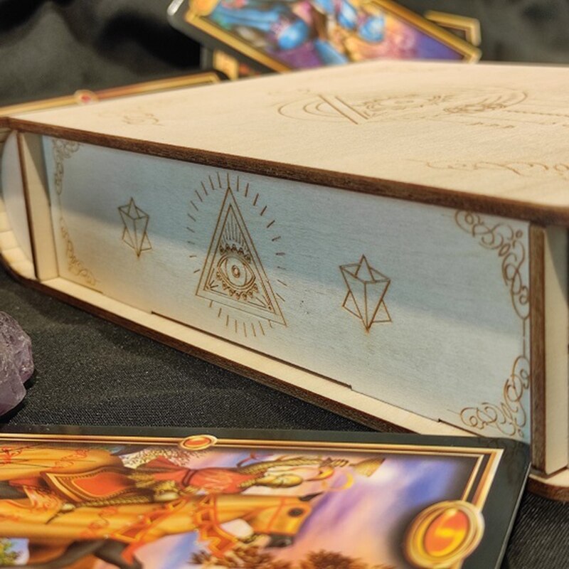 Natural Wooden Tarot Card Storage Box by HitMyNeed