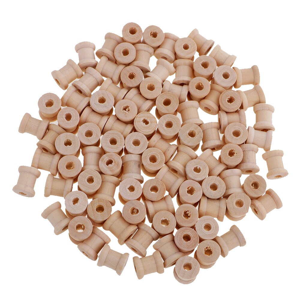Natural Wooden Thread Spools 100 Pack by HitMyNeed
