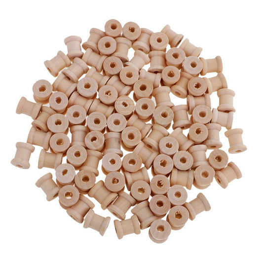 Natural Wooden Thread Spools 100 Pack by HitMyNeed