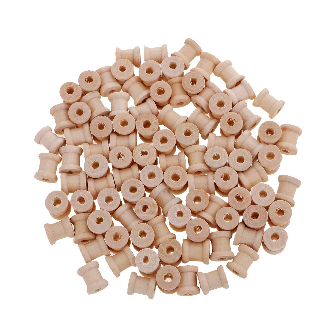 Natural Wooden Thread Spools 100 Pack by HitMyNeed