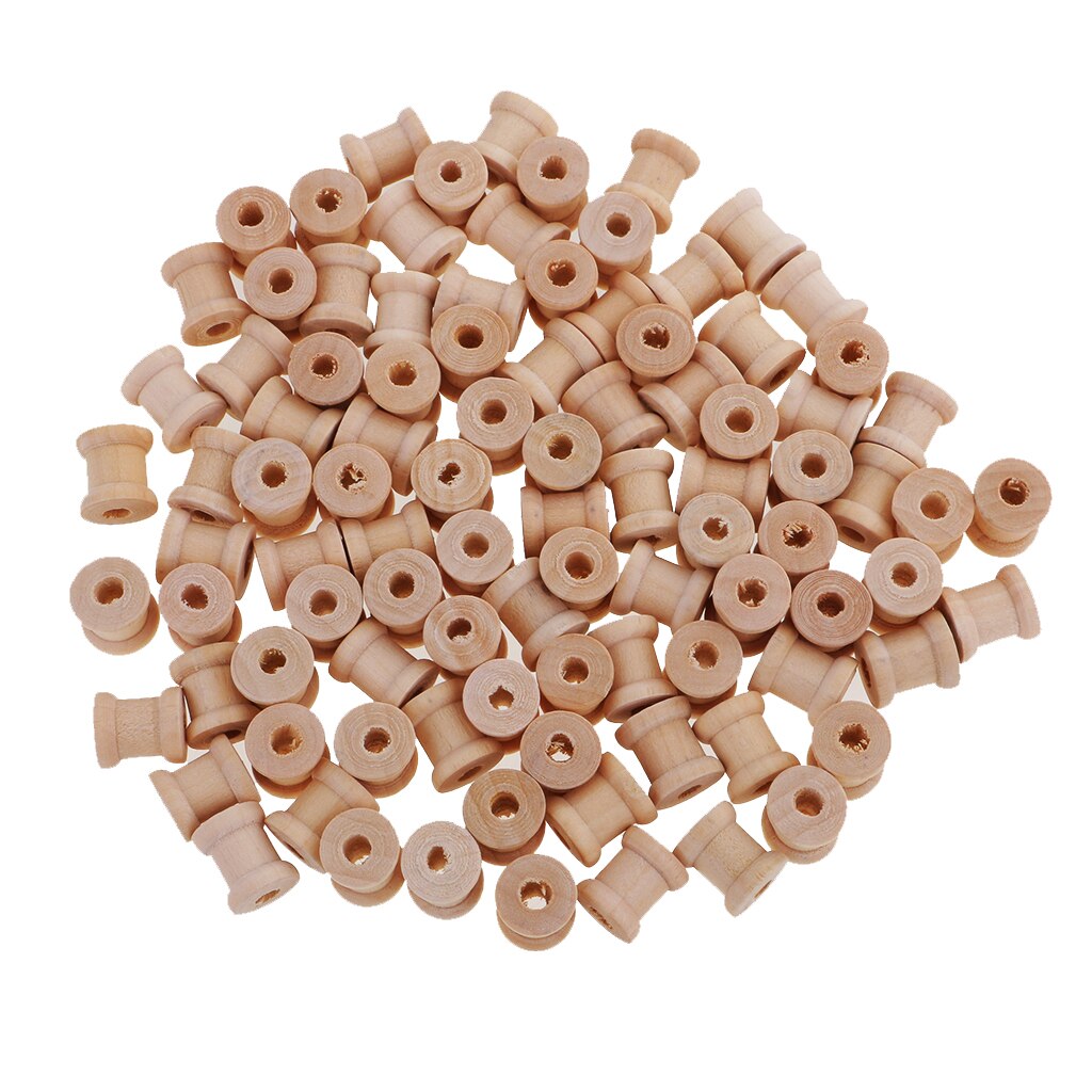 Natural Wooden Thread Spools 100 Pack by HitMyNeed