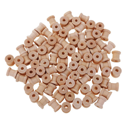 Natural Wooden Thread Spools 100 Pack by HitMyNeed