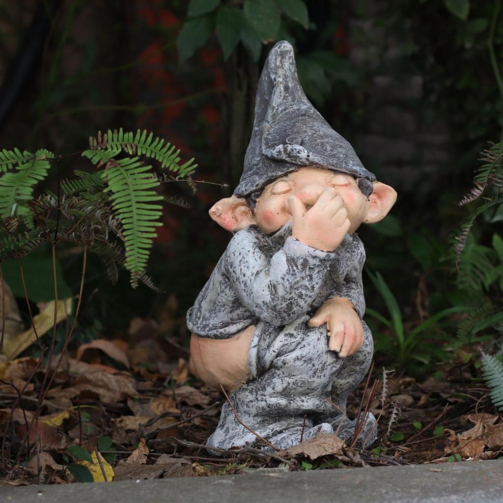 Naughty Garden Gnome Resin Figurine Ornament by HitMyNeed