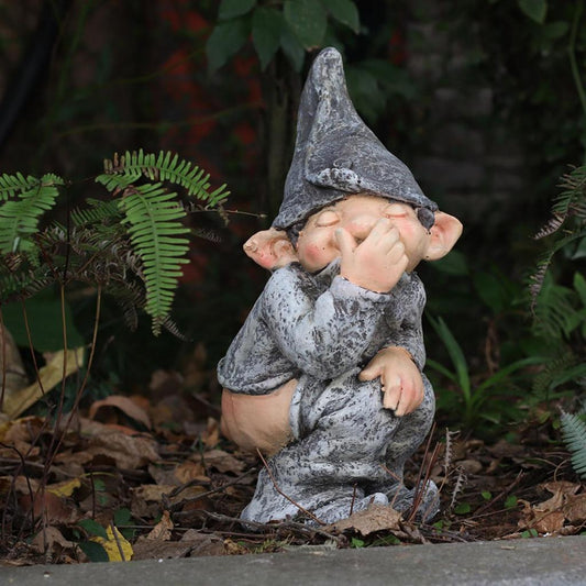 Naughty Garden Gnome Resin Figurine Ornament by HitMyNeed