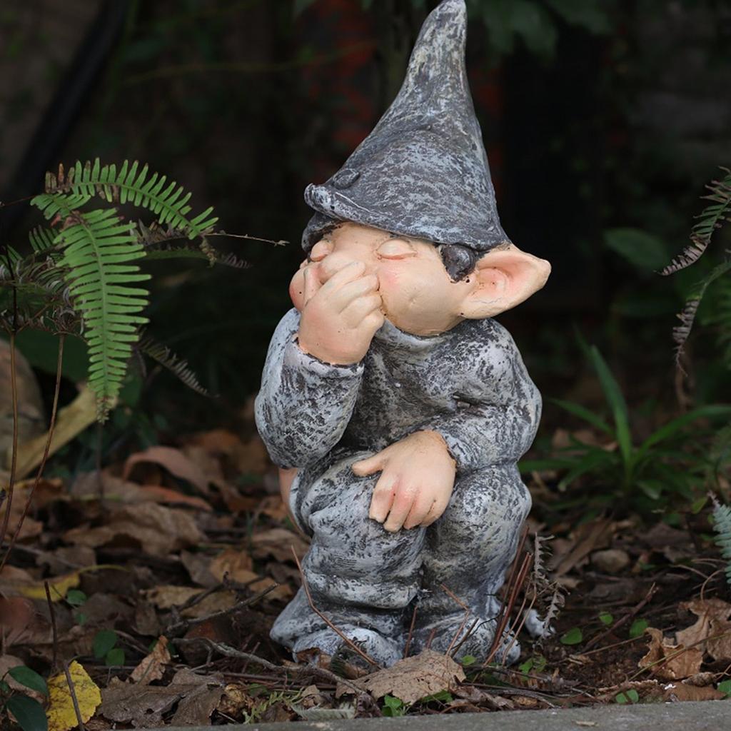 Naughty Garden Gnome Resin Figurine Ornament by HitMyNeed