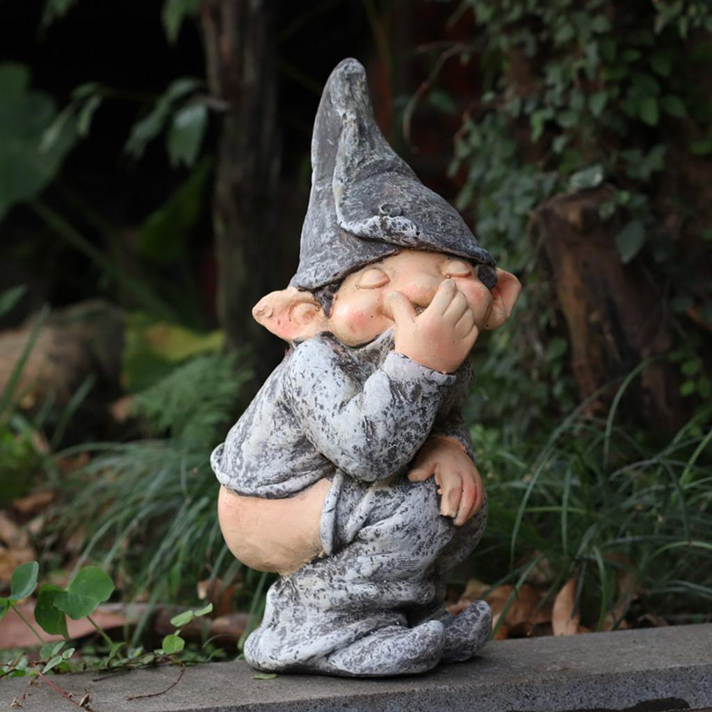 Naughty Garden Gnome Resin Figurine Ornament by HitMyNeed