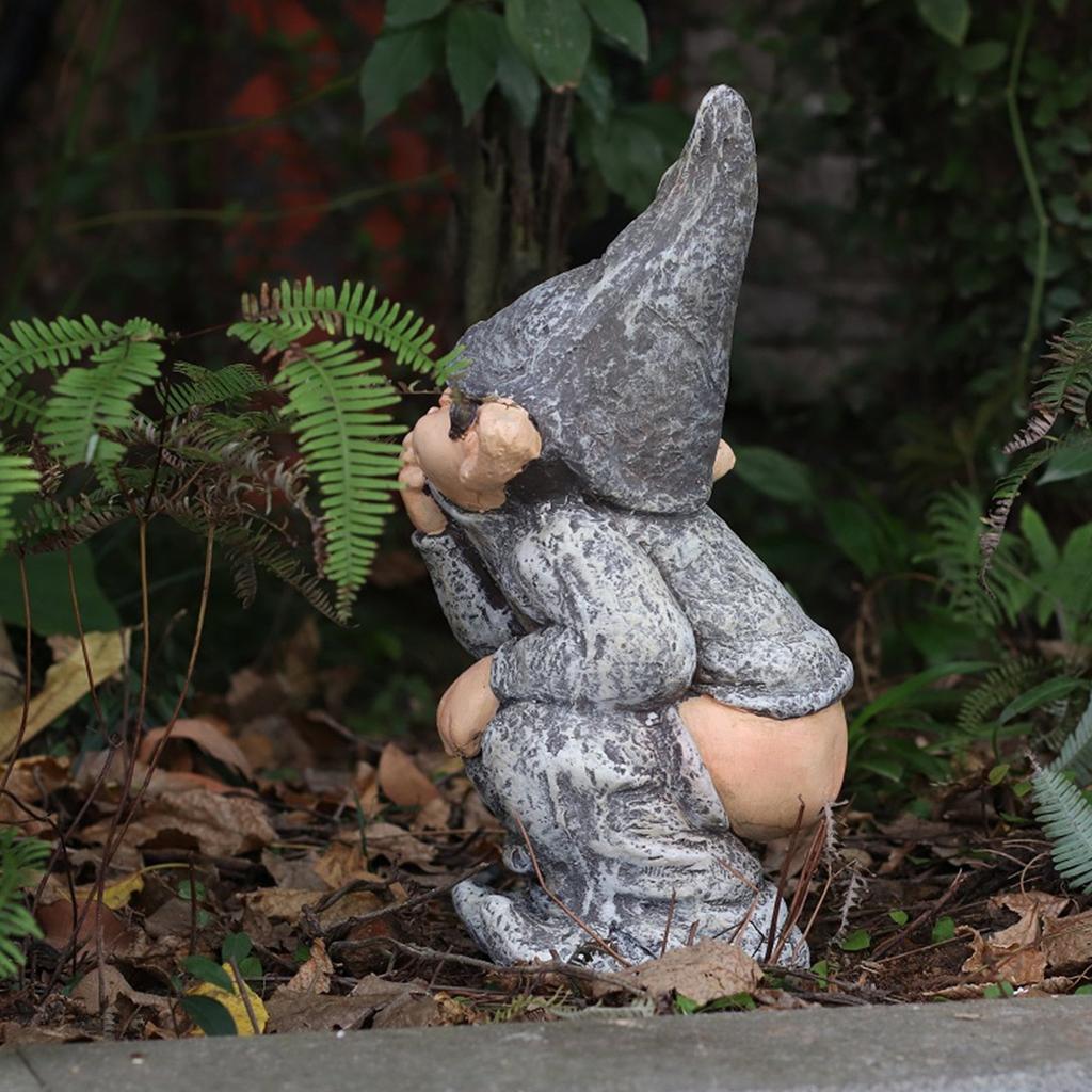 Naughty Garden Gnome Resin Figurine Ornament by HitMyNeed