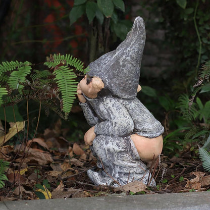 Naughty Garden Gnome Resin Figurine Ornament by HitMyNeed