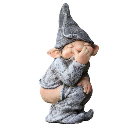 Naughty Garden Gnome Resin Figurine Ornament by HitMyNeed