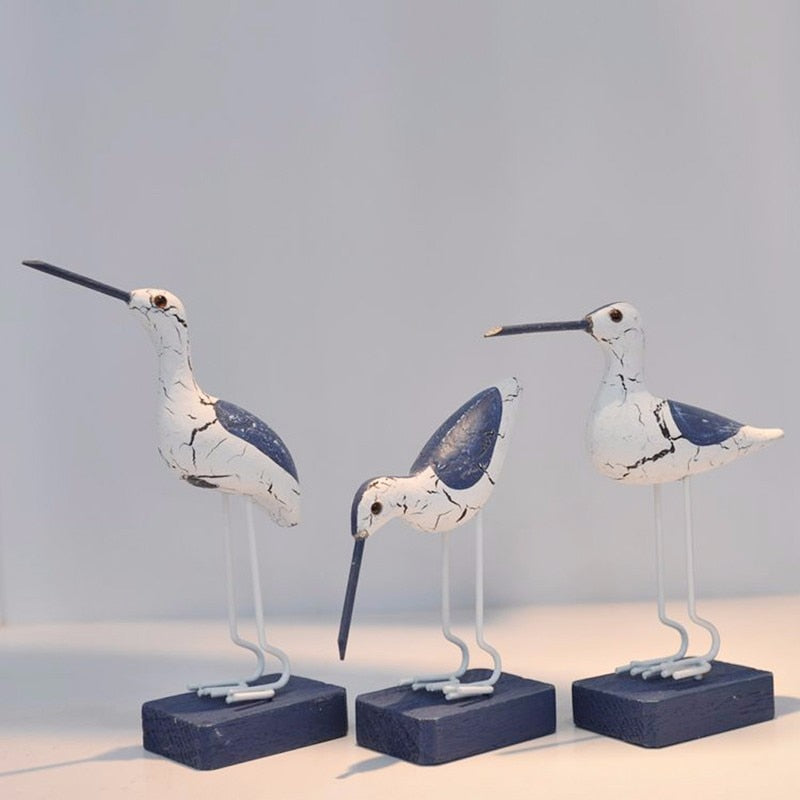 Nautical Decorative Wooden Birds Set of 3 by HitMyNeed