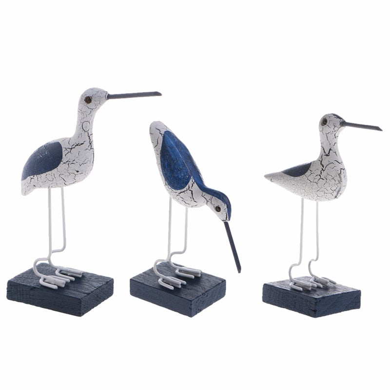 Nautical Decorative Wooden Birds Set of 3 by HitMyNeed