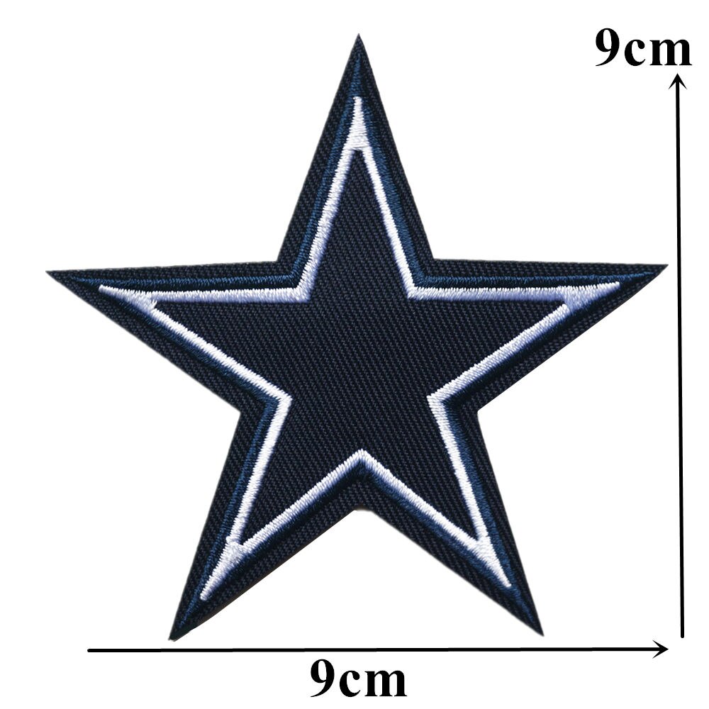 Navy Blue Star Iron-On Patches, 9cm (10 Pack) by HitMyNeed