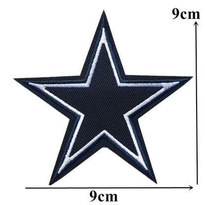 Navy Blue Star Iron-On Patches, 9cm (10 Pack) by HitMyNeed