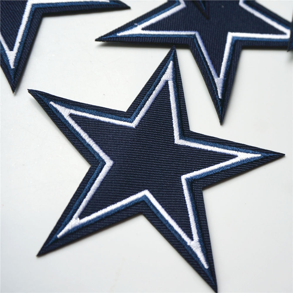 Navy Blue Star Iron-On Patches, 9cm (10 Pack) by HitMyNeed