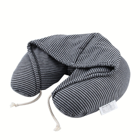 Neck Travel Pillow with Hood and Drawstring by HitMyNeed