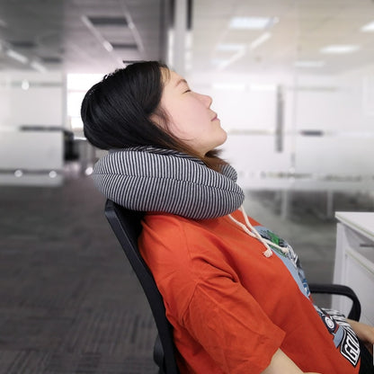Neck Travel Pillow with Hood and Drawstring by HitMyNeed