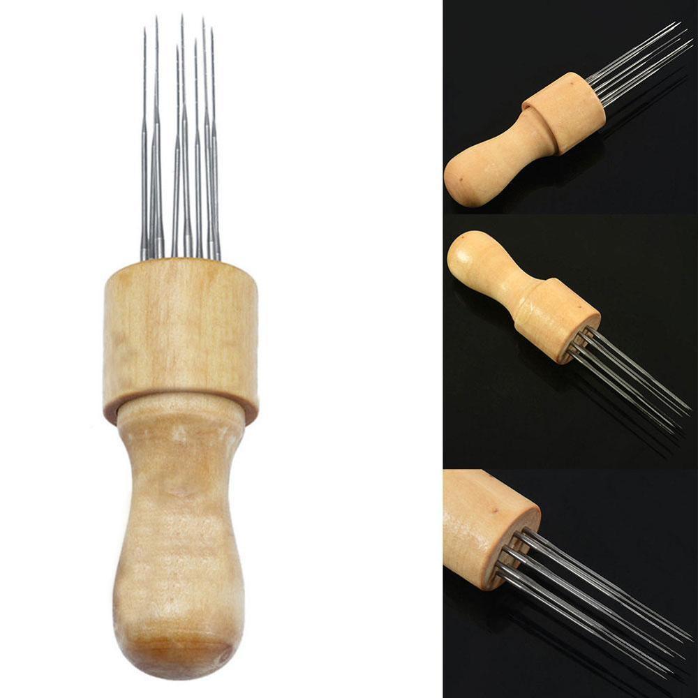 Needle Felting Tool with Wooden Handle, 8 Needles by HitMyNeed