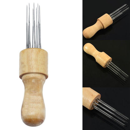 Needle Felting Tool with Wooden Handle, 8 Needles by HitMyNeed