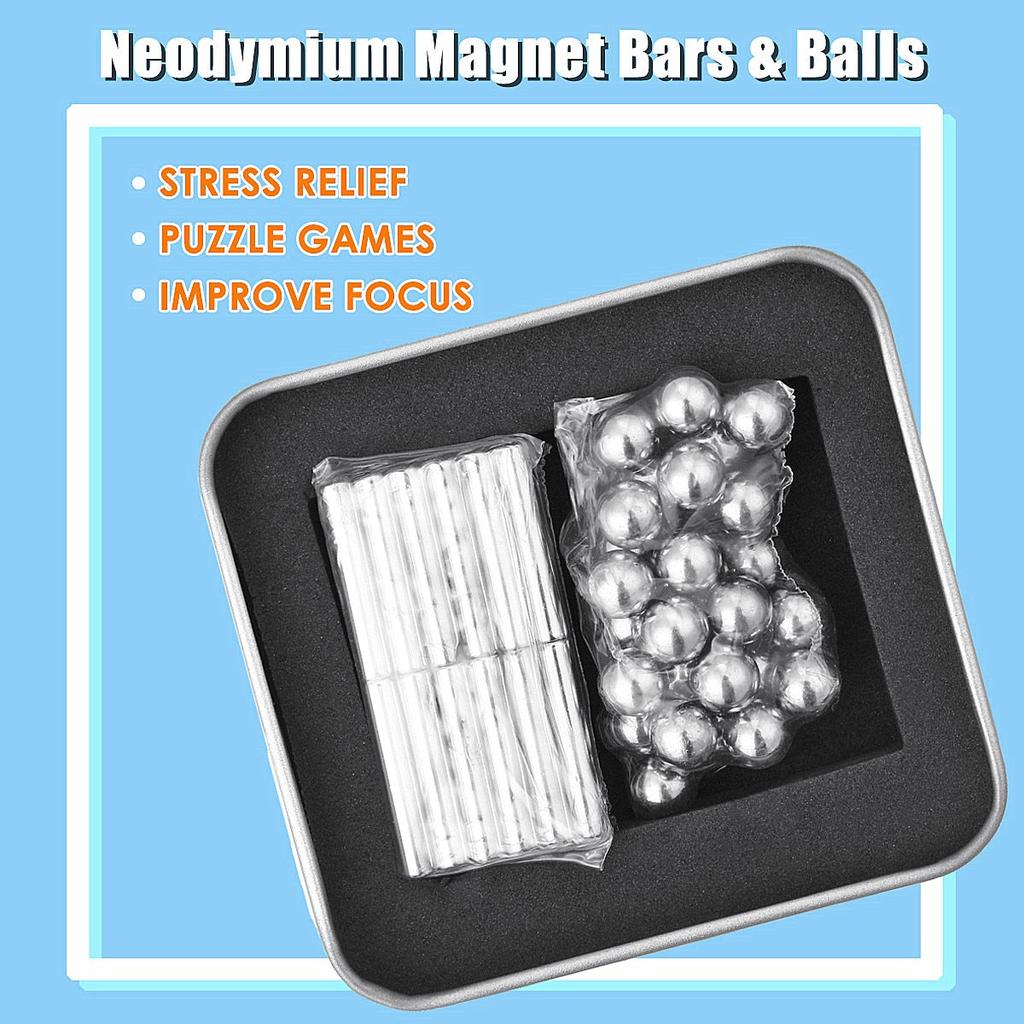 Neodymium Magnetic Bars and Balls Puzzle Set by HitMyNeed