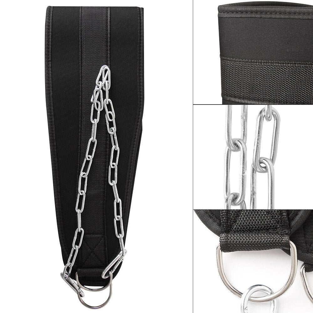 Neoprene Chin Up Dip Weight Belt with Chain by HitMyNeed