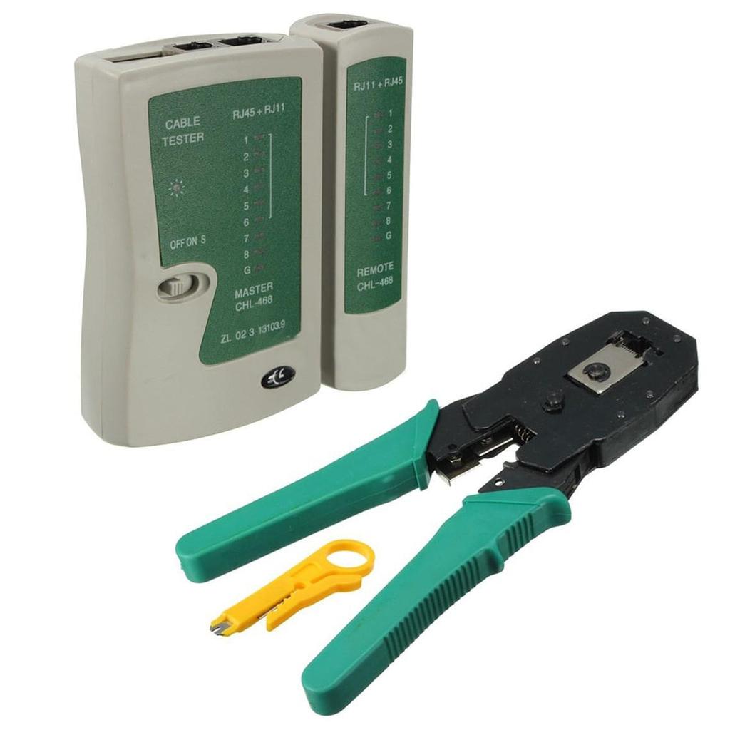 Network Cable Tester & Crimping Tool Kit RJ45/RJ11 by HitMyNeed